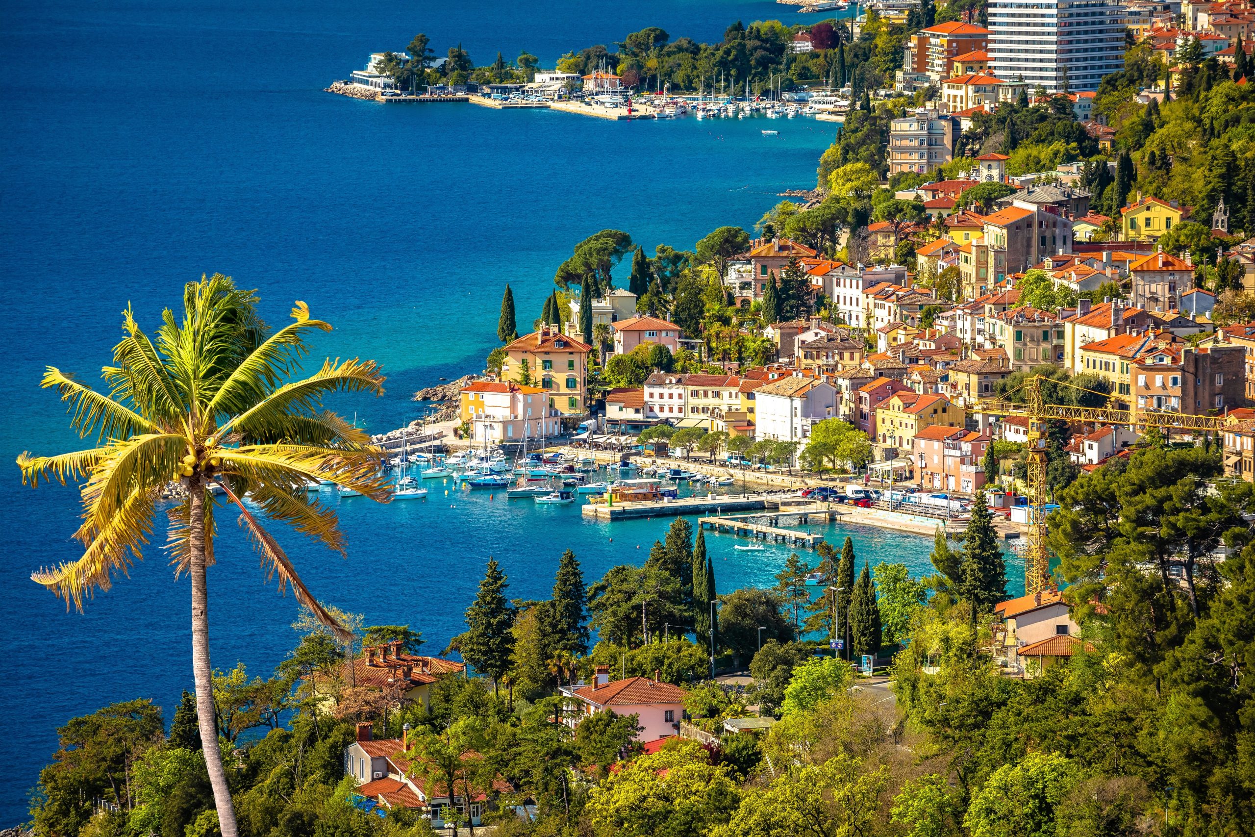 Town,Of,Volosko,On,Opatija,Riviera,Colofrul,View,,Kvarner,Bay